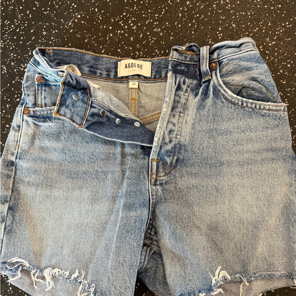 AGOLDE Distressed Denim Shorts